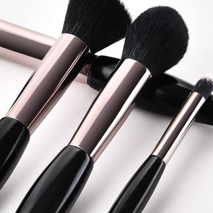 Conjunto de Pincéis de Maquiagem Premium Sintético para Base, Pó, Corretivos, Sombras para Olhos 10 PCS
