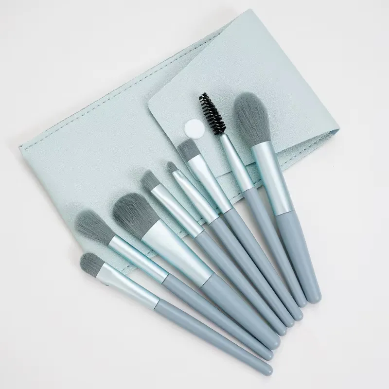 Conjunto de Pincéis de Maquiagem Sintéticos Profissionais com Bolsa 8PCS