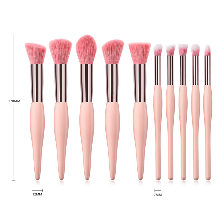 Conjunto de Pincéis de Maquiagem Premium Sintético para Base, Pó, Corretivos, Sombras para Olhos 10 PCS