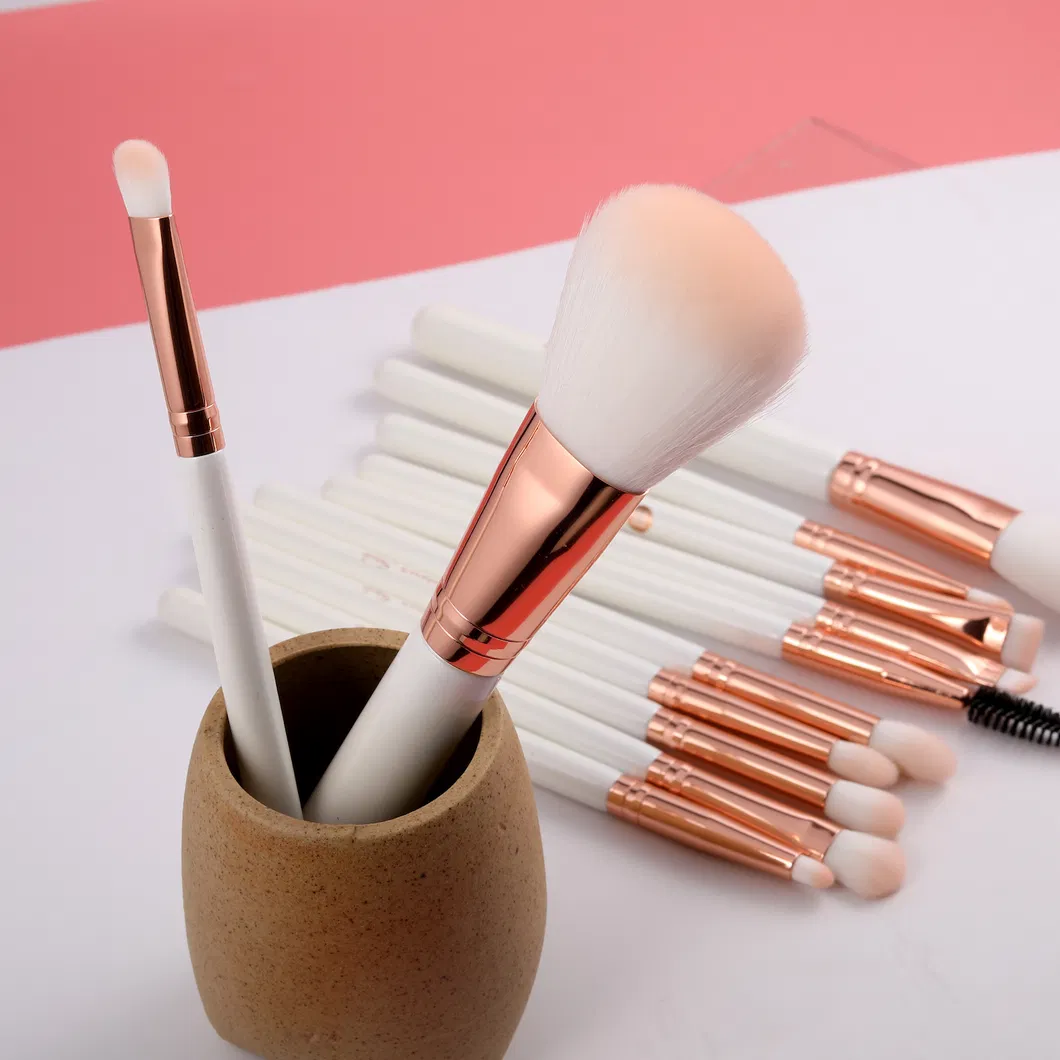 Conjunto de Pincéis de Maquiagem Personalizados com Logo Privado para Cosméticos, Beleza, Base, Pó, Blush, Sombra, Corretivo, Lábios e Olhos