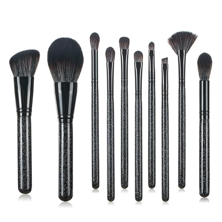 Baixa MOQ 10PCS Conjunto de Pincéis de Maquiagem Personalizado de Luxo Vegano com Etiqueta Privada e Logotipo Personalizado