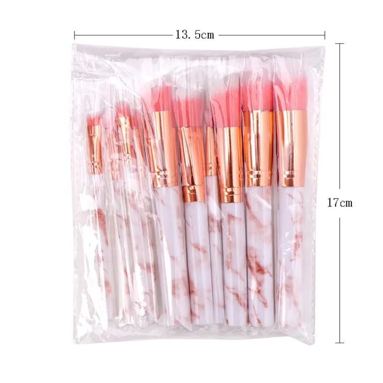 10 Conjunto de Pincéis de Maquiagem em Mármore Cabo Personalizado Fashionável Pincel Azul Pavao Etiqueta Privada Pincéis Cosméticos Maquillaje