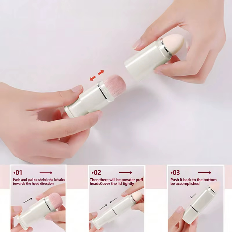 Pó de Fundação, Corretivo, Sombras para os Olhos, Blush, Pincéis de Maquiagem com Estojo