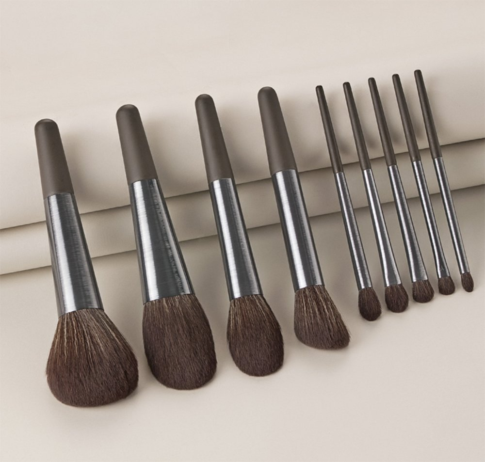 9 PCS High Quality Wooden Handle Face Professional Eyeshadow Makeup Brush Set
