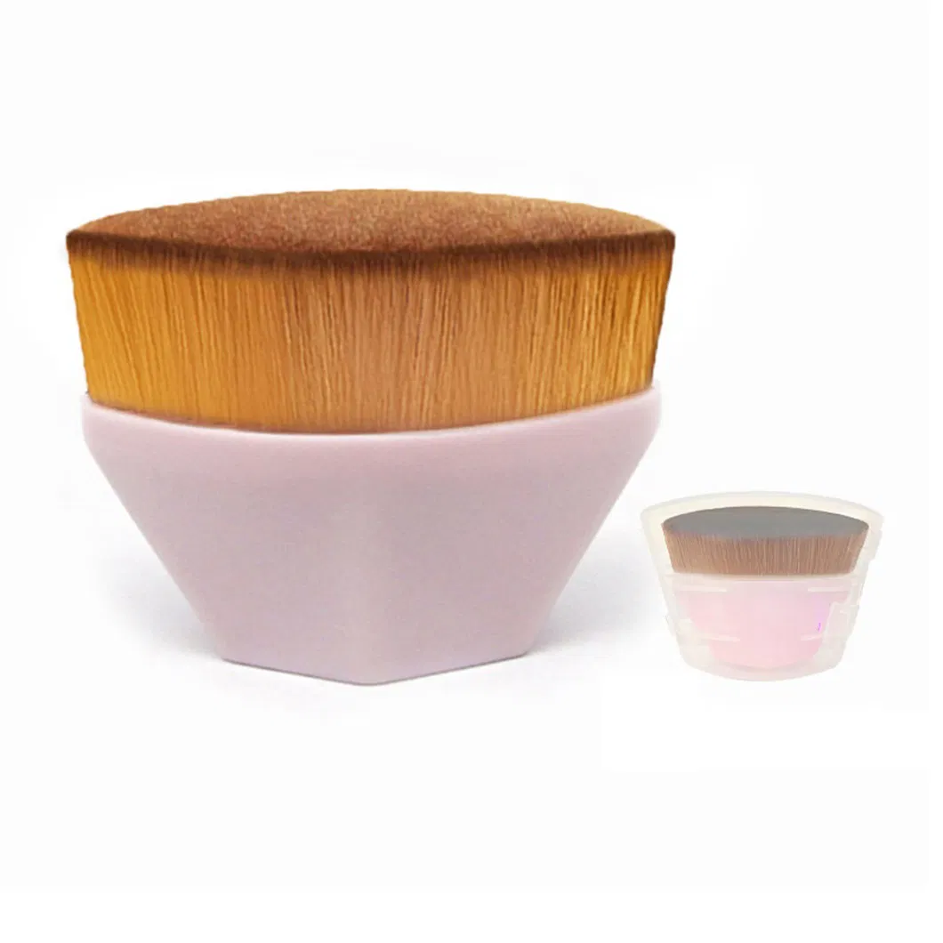Pincel de Maquiagem Flat Top Kabuki Hexagonal para Blush, Base Líquida ou em Pó