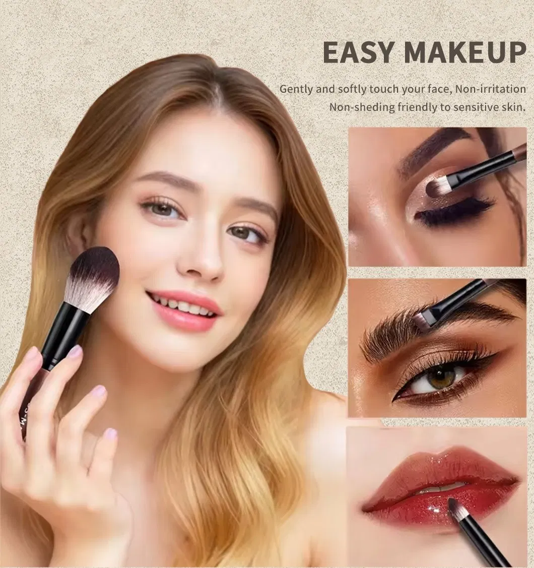 Conjunto de Pincéis de Maquiagem Profissional para Iluminador e Pó de Contorno Kit de Beleza