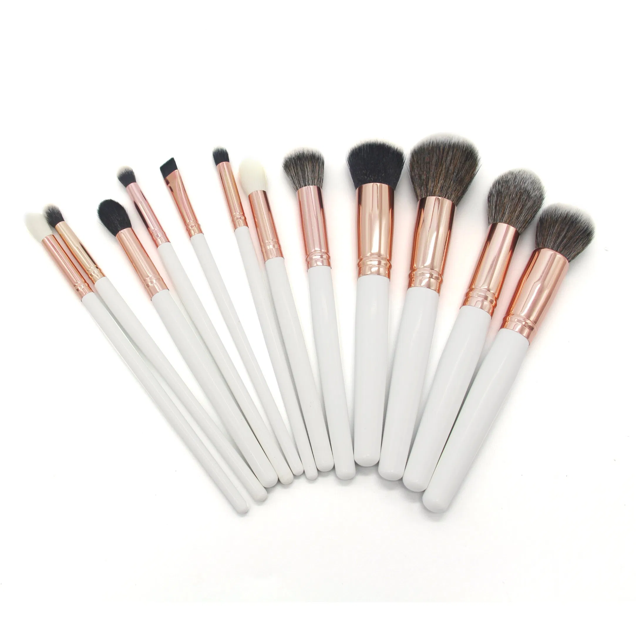 Conjunto de Pincéis de Maquiagem Personalizado de Alta Qualidade Vegano com Logo Profissional e Etiqueta Privada com Estojo 12PCS