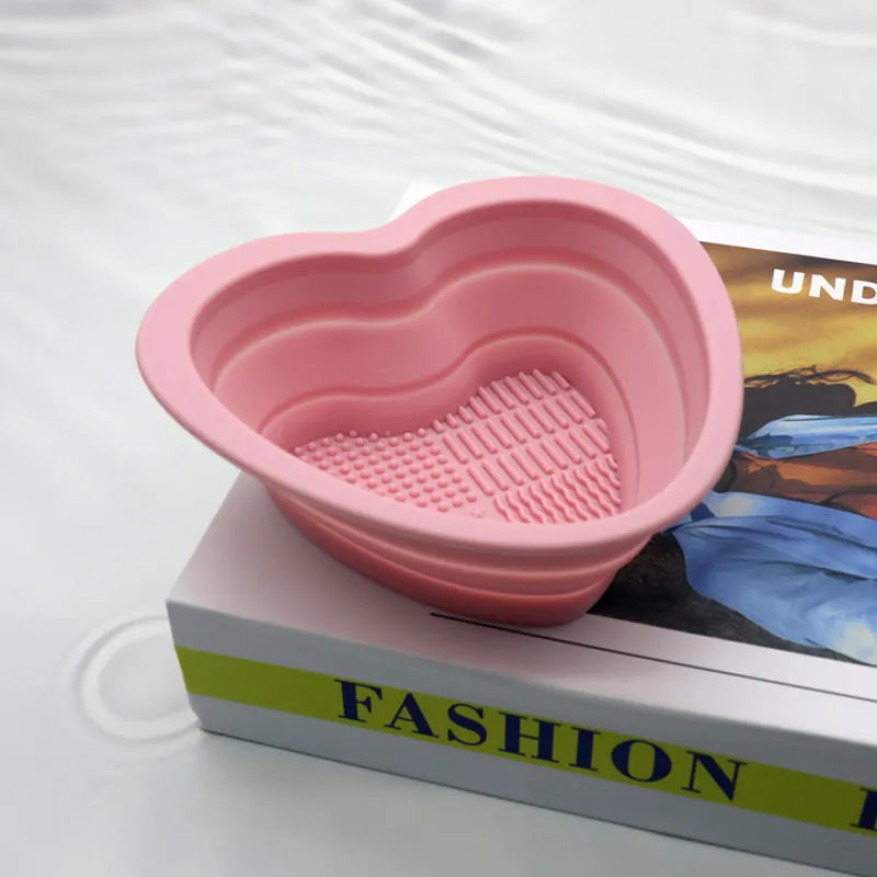 Bowl de Limpeza de Pincéis de Maquiagem de Silicone Reutilizável e Dobrável para Utensílios Domésticos