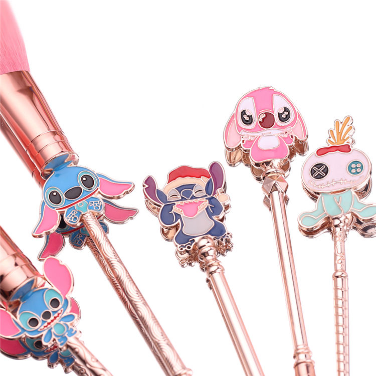 Conjunto de Pincéis de Maquiagem de Beleza em Desenho Animado para Pó e Sombra de Olhos