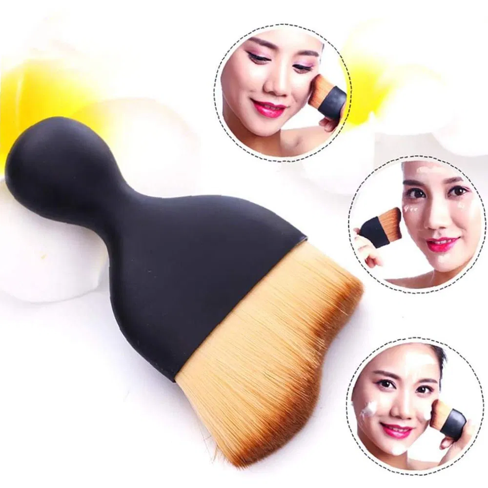 Pincel de Maquiagem para Contorno, Corretivo, Blush e Mistura de Fundos Angulados na Cor Preta