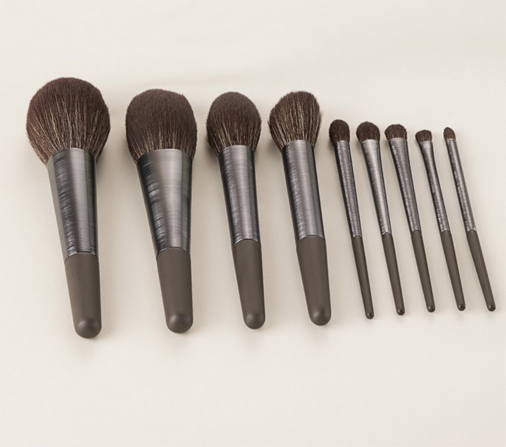 9 PCS High Quality Wooden Handle Face Professional Eyeshadow Makeup Brush Set