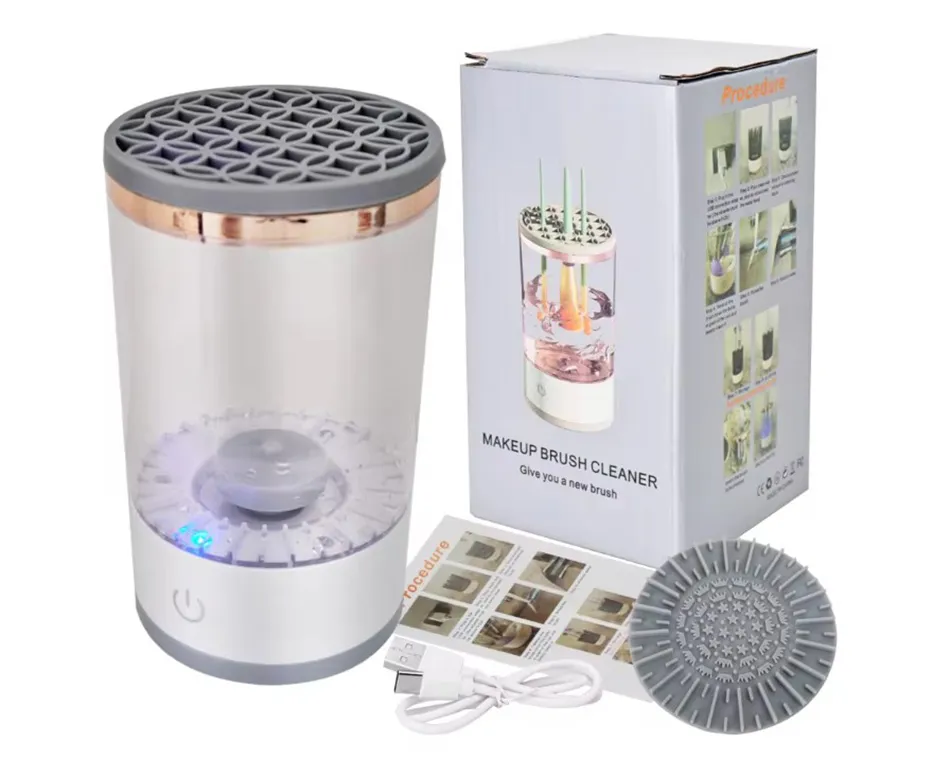 Máquina de Limpeza e Secagem de Pincéis de Maquiagem Elétrica Automática Rotativa USB Mini Portátil