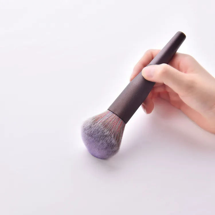 Conjunto de Pincéis de Maquiagem de Viagem Clássico com Cabo de Madeira Roxo de Alta Qualidade 7PCS