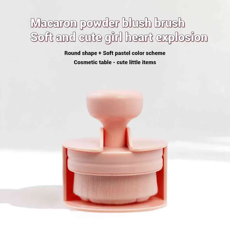 Pincel de Fundação Rosa com Estojo Pincel de Maquiagem