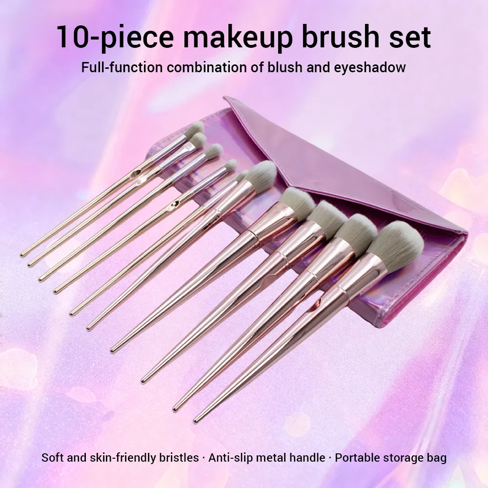 10-Fingerprint Conjunto de Pincéis de Maquiagem Pincel para Blush