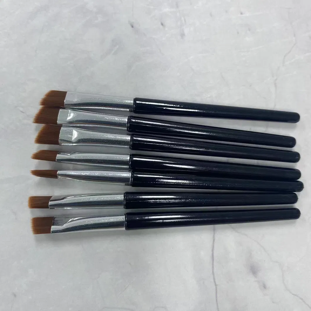 Conjunto de Pincéis de Maquiagem para Sombra de Olhos, Sobrancelha e Corretivo com Pincéis de Plástico Pequenos e Angulados