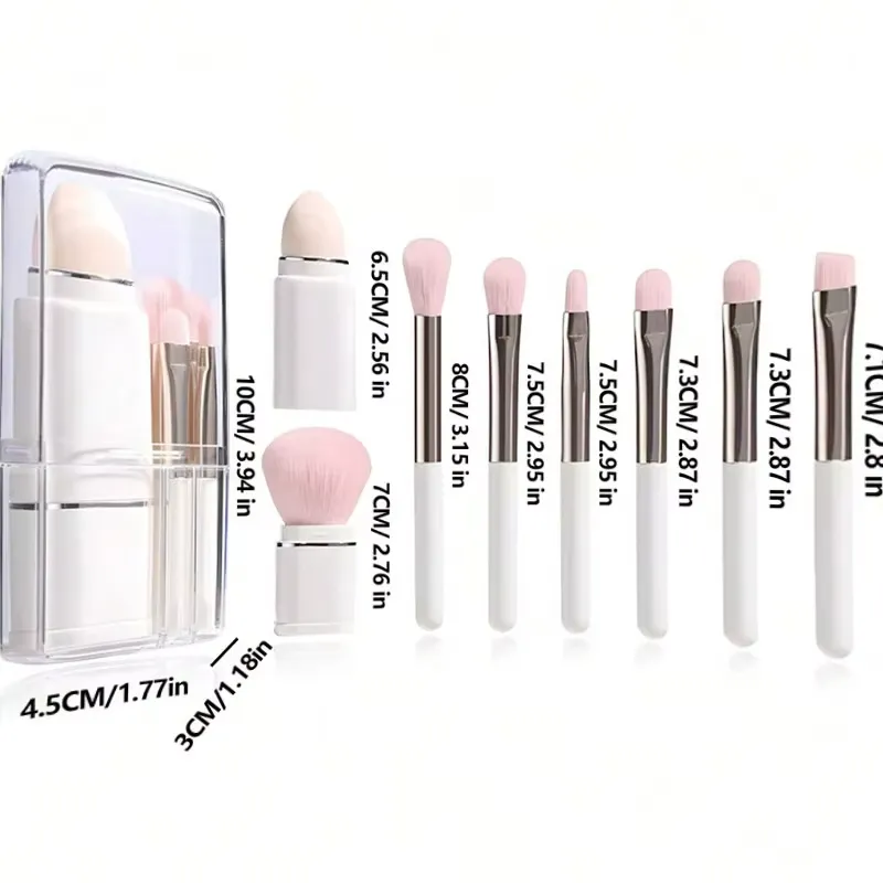 Pó de Fundação, Corretivo, Sombras para os Olhos, Blush, Pincéis de Maquiagem com Estojo