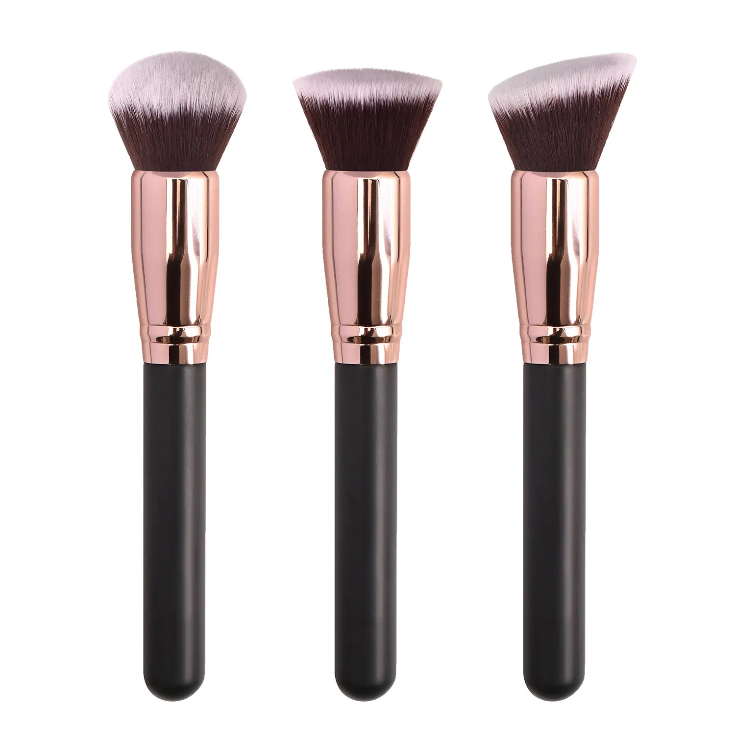 Pincel de Fundação Kabuki de Topo Plano de Marca Própria, Denso, Macio, Sintético para Maquiagem de Líquido, Creme e Pó
