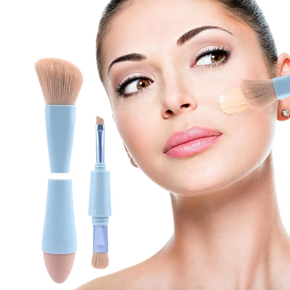 4-in-1 Pincel de Maquiagem Vegano e Amigo de Viagem Ferramenta de Beleza Tudo-em-Um para Glamour em Movimento Dropshipping Pincéis