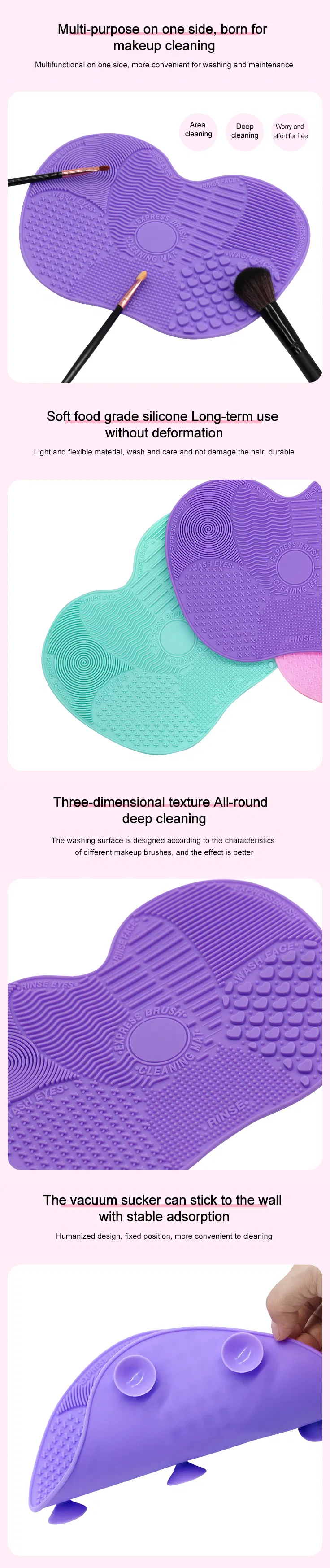 Fornecimento de Fábrica Mini Multi Cor Limpador de Pincéis de Maquiagem Almofada de Limpeza Pincéis de Maquiagem Limpador Tapete de Limpeza de Pincéis de Maquiagem de Silicone