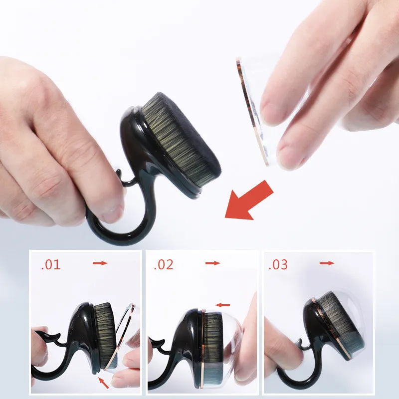 Pincel de Pó Cosmético de Topo Plano Kabuki de Luxo para Maquiagem de Fundação de Design de Moda Cygne Único para 55#