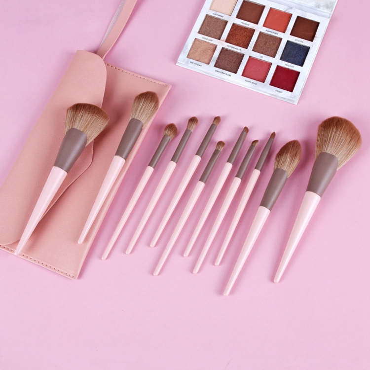 Conjunto de Pincéis de Maquiagem Personalizados Criativos Rosa 11PCS Conjunto de Pincéis de Maquiagem e Bolsa de Alta Qualidade com Logo Personalizado Coreano