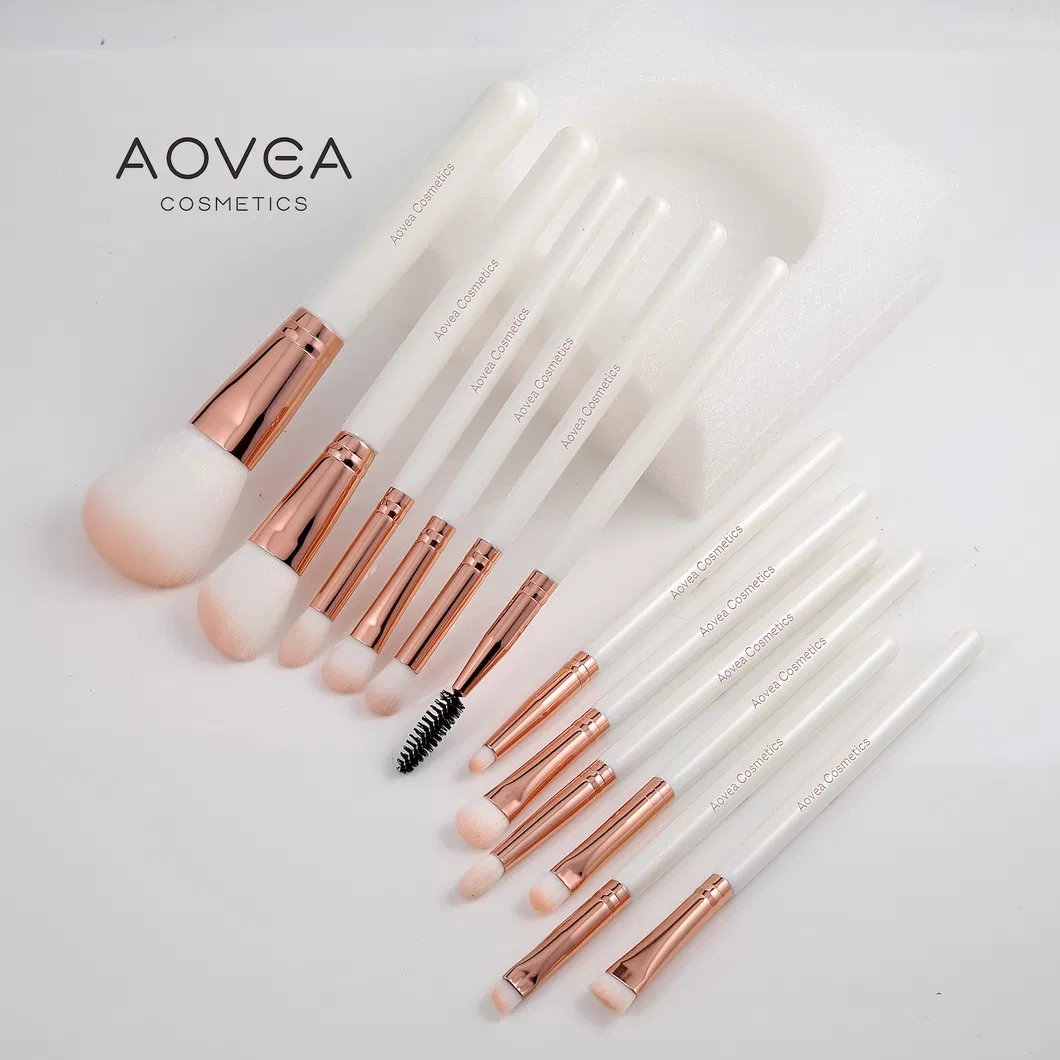 Conjunto de Pincéis de Maquiagem Personalizados com Logo Privado para Cosméticos, Beleza, Base, Pó, Blush, Sombra, Corretivo, Lábios e Olhos