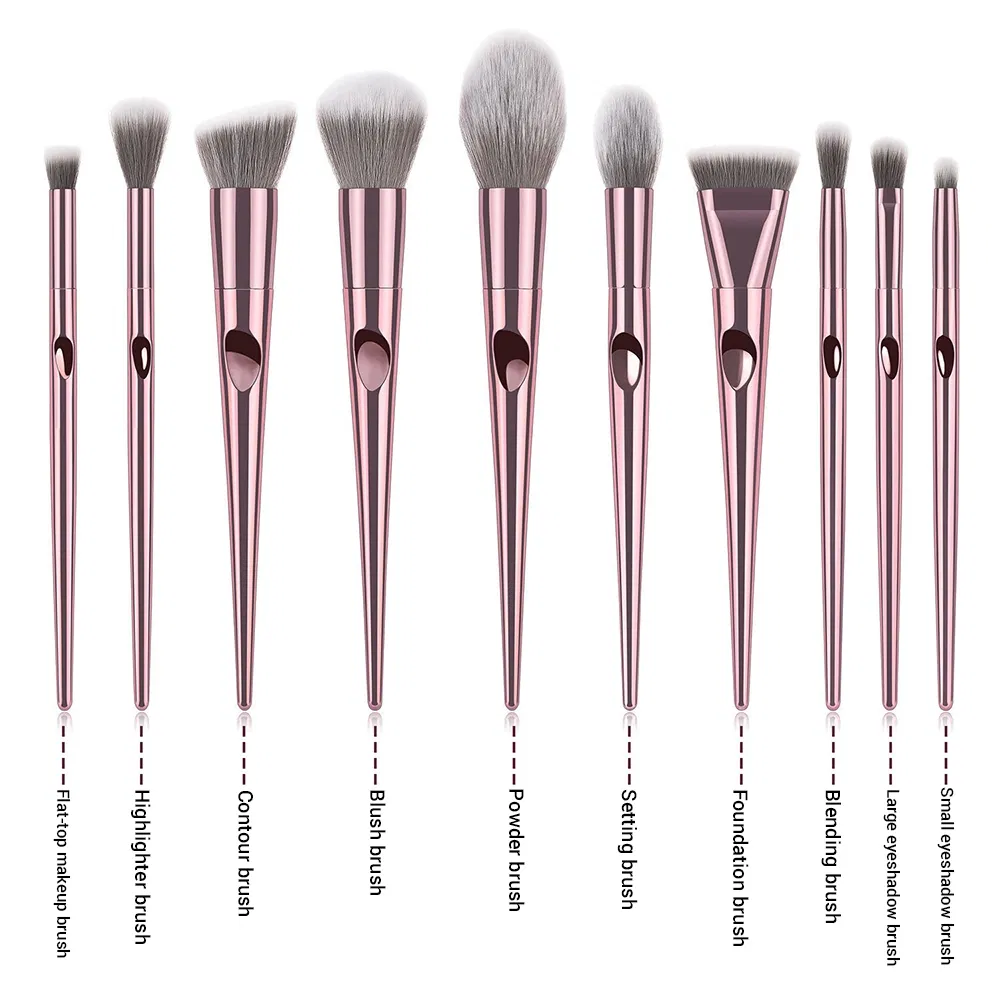 10-Fingerprint Conjunto de Pincéis de Maquiagem Pincel para Blush