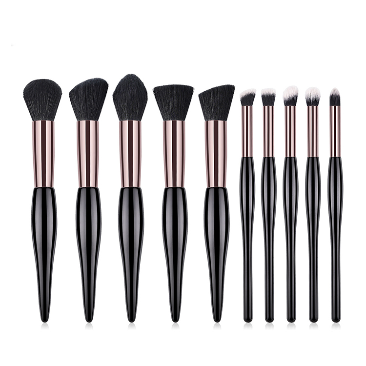 Conjunto de Pincéis de Maquiagem Premium Sintético para Base, Pó, Corretivos, Sombras para Olhos 10 PCS