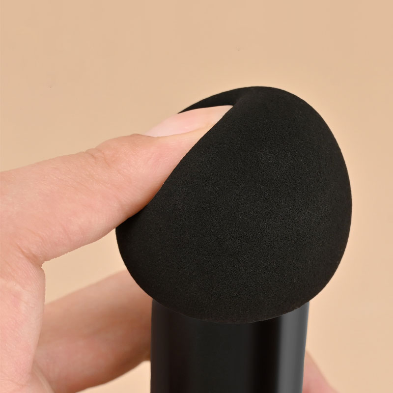 Pincel de Maquiagem Portátil para Blush e Base com Dupla Cabeça Úmida e Seca