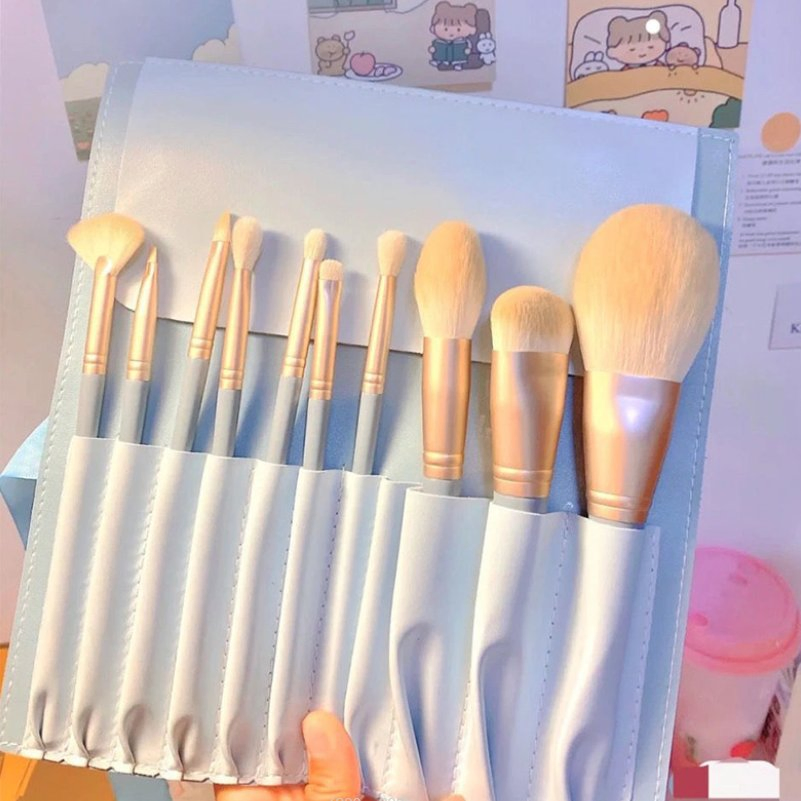Conjunto de Pincéis de Maquiagem de Luxo para Olhos, Corretivo, Lábios e Maquiagem