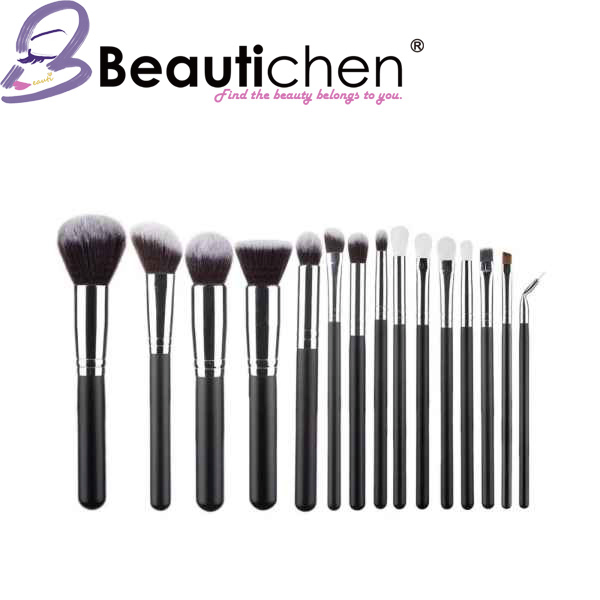 Conjunto de Pincéis de Maquiagem Profissional Beautichen 15PC - Conjunto de Viagem Portátil com Estojo com Zíper