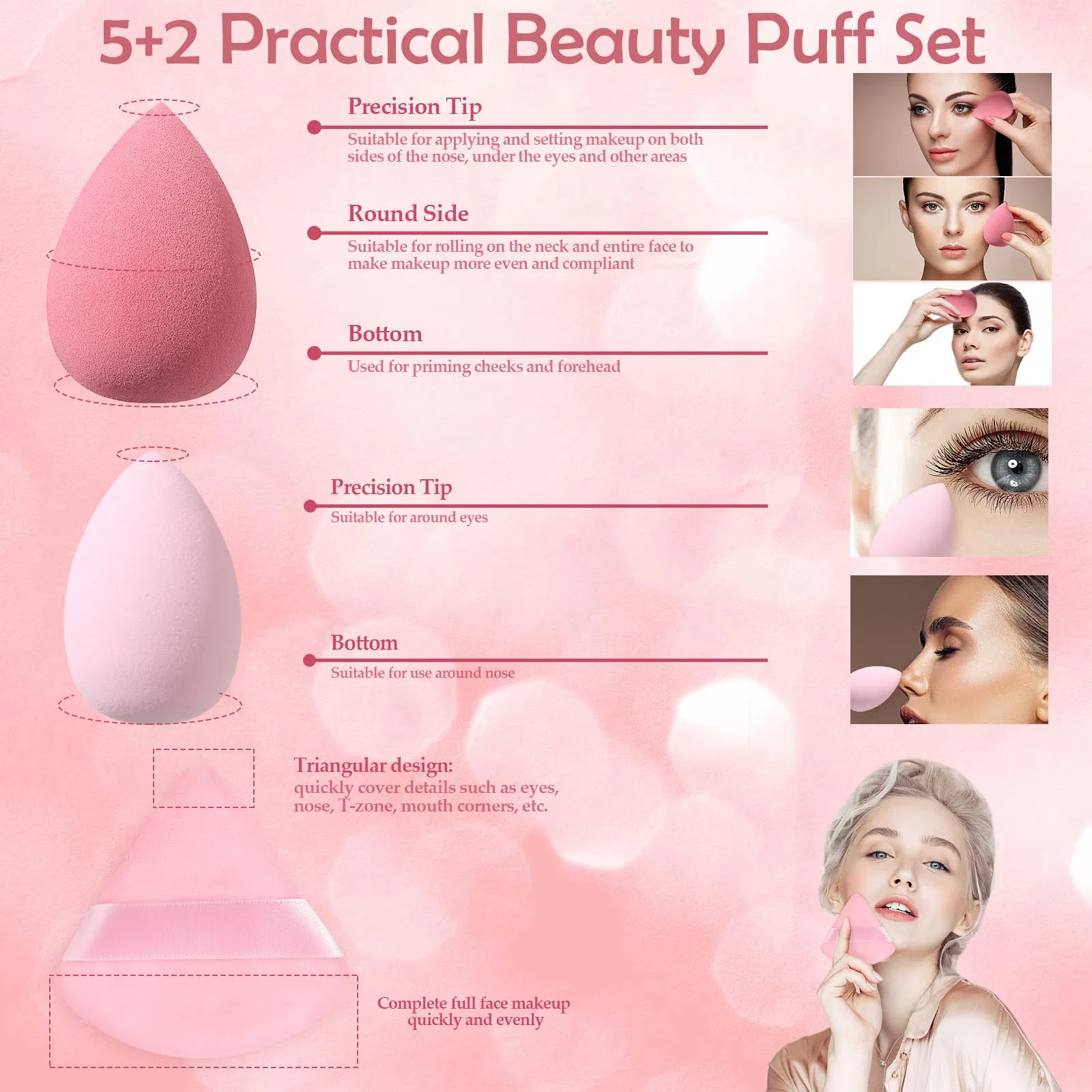 14 PCS Pink Travel Portable Beauty Eye Shadows Makeup Brush Set