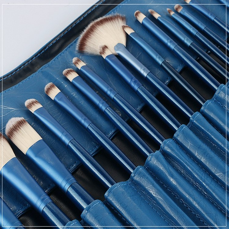 Atacado 2020 Nova Chegada Profissional Marca Privada Sua Própria Marca 24PCS Conjunto de Pincéis de Maquiagem Azuis
