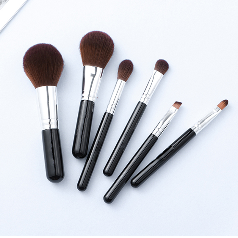 14PCS Conjuntos de Pincéis de Maquiagem Preto Profissional Kabuki Sintético Premium