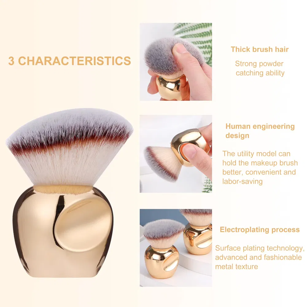 Pincéis de Maquiagem de Fundação Grande, Pincéis de Arte para Unhas, Cuidados com o Corpo, Iluminador, Bronzear, Pincel Kabuki com Brilho
