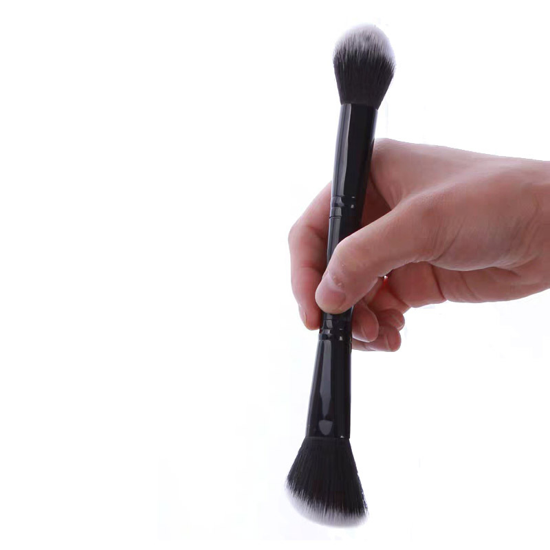 Pó Blush Solto Iluminador Fibra Lã Macia Pincel de Maquiagem Dupla Face
