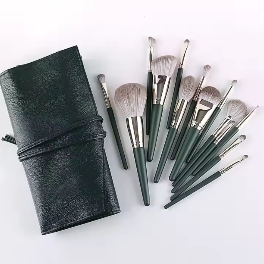 14PCS Conjunto de Pincéis de Maquiagem de Cabelo Sintético de Marca Própria
