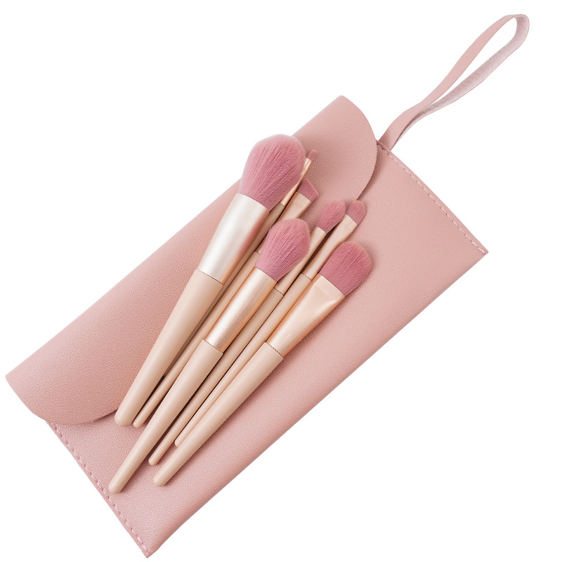 Pincel de Maquiagem Kabuki Rosa Dourado de Luxo para Acabamento Perfeito
