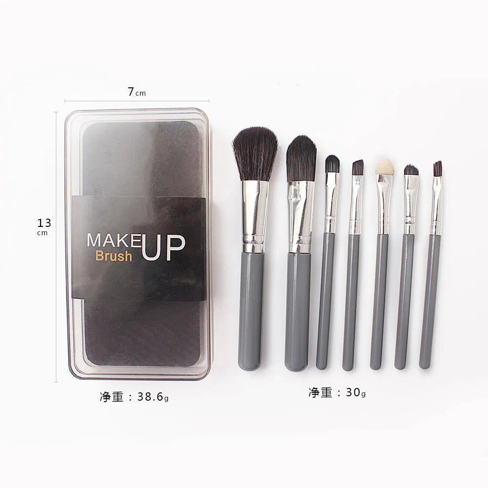 Conjunto de Pincéis de Marcador Cinza Beautichen 7PCS - Conjunto de Maquiagem Mini Portátil com Estojo Compacto, Fornecimento Direto de Fábrica Através da Fronteira