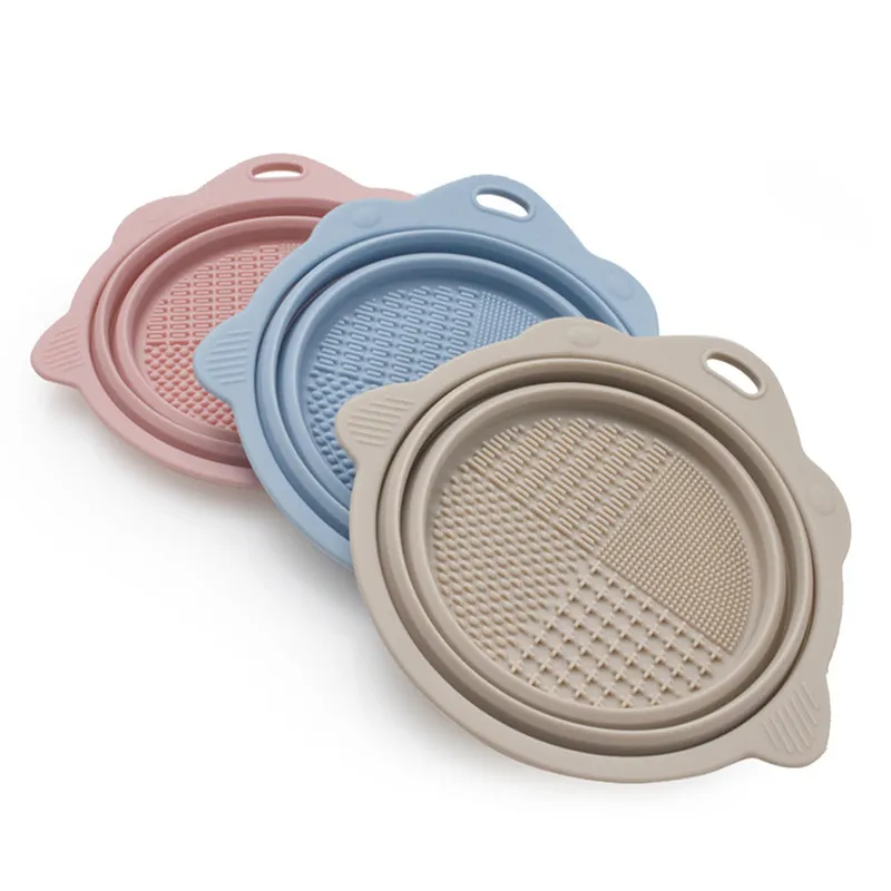 Bowl de Limpeza de Pincéis de Maquiagem de Silicone Reutilizável e Dobrável para Utensílios Domésticos
