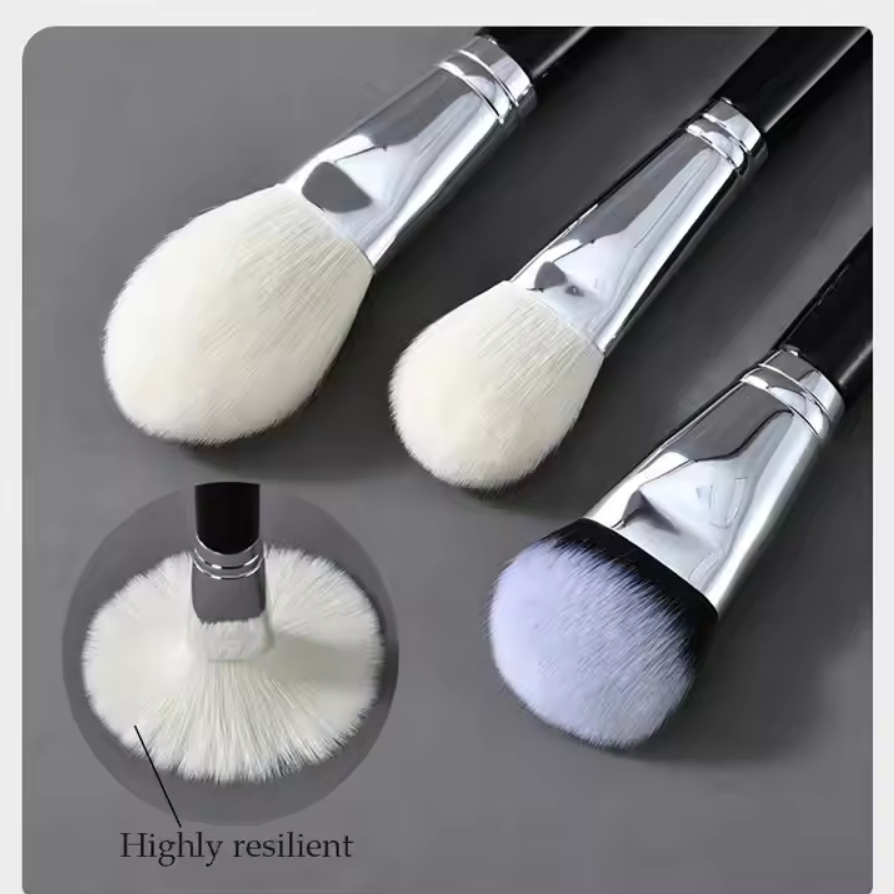 15PCS Conjunto de Pincéis Cosméticos de Cabelo Sintético com Cabo de Madeira para Mistura de Maquiagem