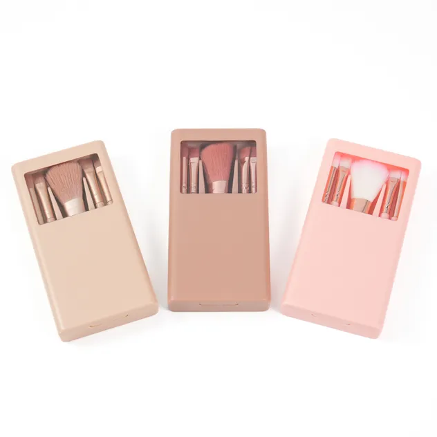 Pincel de Maquiagem Mini Portátil Personalizado e Ecológico Rosa