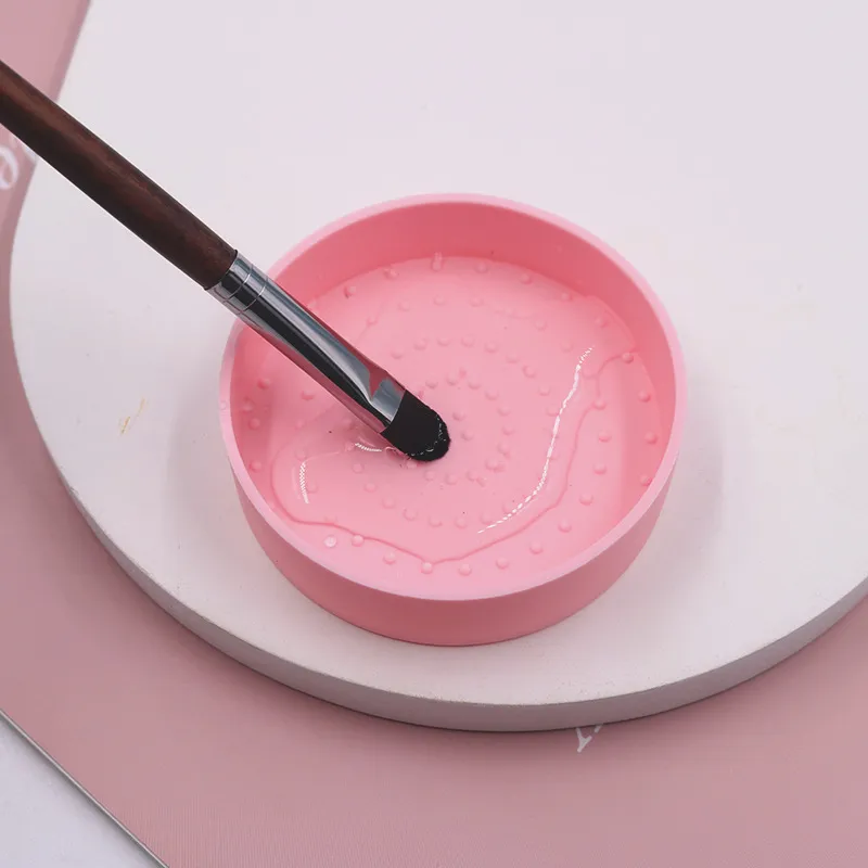 2 em 1 Limpador de Pincéis de Maquiagem de Silicone Tapete de Limpeza Seco e Molhado Almofada de Limpeza Cosmética Ferramentas de Lavagem de Beleza
