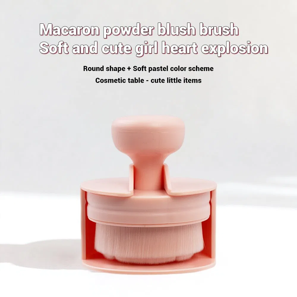 Pincel de Fundação Rosa com Estojo Pincel de Maquiagem