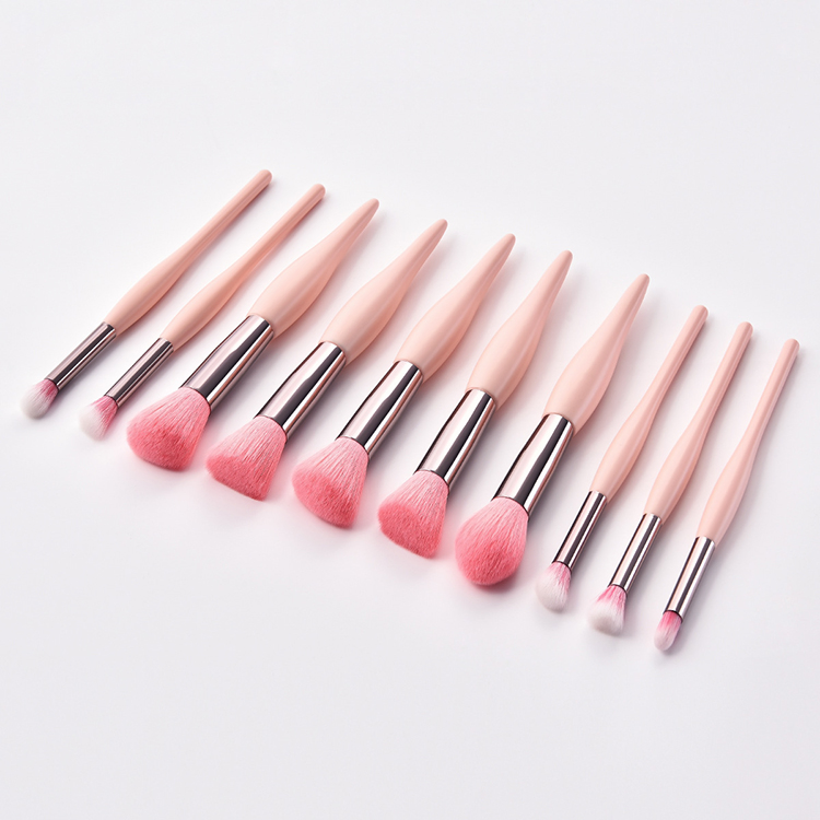 Conjunto de Pincéis de Maquiagem Premium Sintético para Base, Pó, Corretivos, Sombras para Olhos 10 PCS