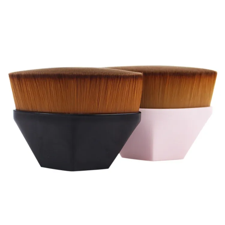 Pincel de Maquiagem para Base com Topo Plano Kabuki, Pincel para Blush em Pó para Misturar Cosméticos Líquidos, Cremosos ou em Pó Perfeito, Pincel de Maquiagem para Base em Forma de Diamante com Pétalas