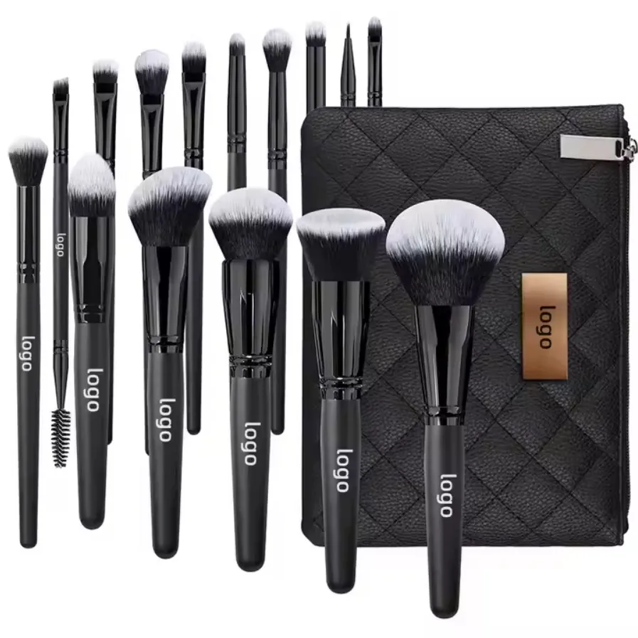 Conjunto de Pincéis de Maquiagem para Blush e Sombra em Pó Solto OEM ODM Logo 15PCS