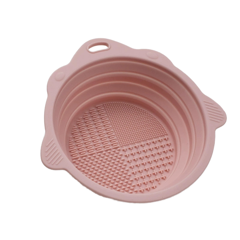 Bowl de Limpeza de Pincéis de Maquiagem de Silicone Reutilizável e Dobrável para Utensílios Domésticos