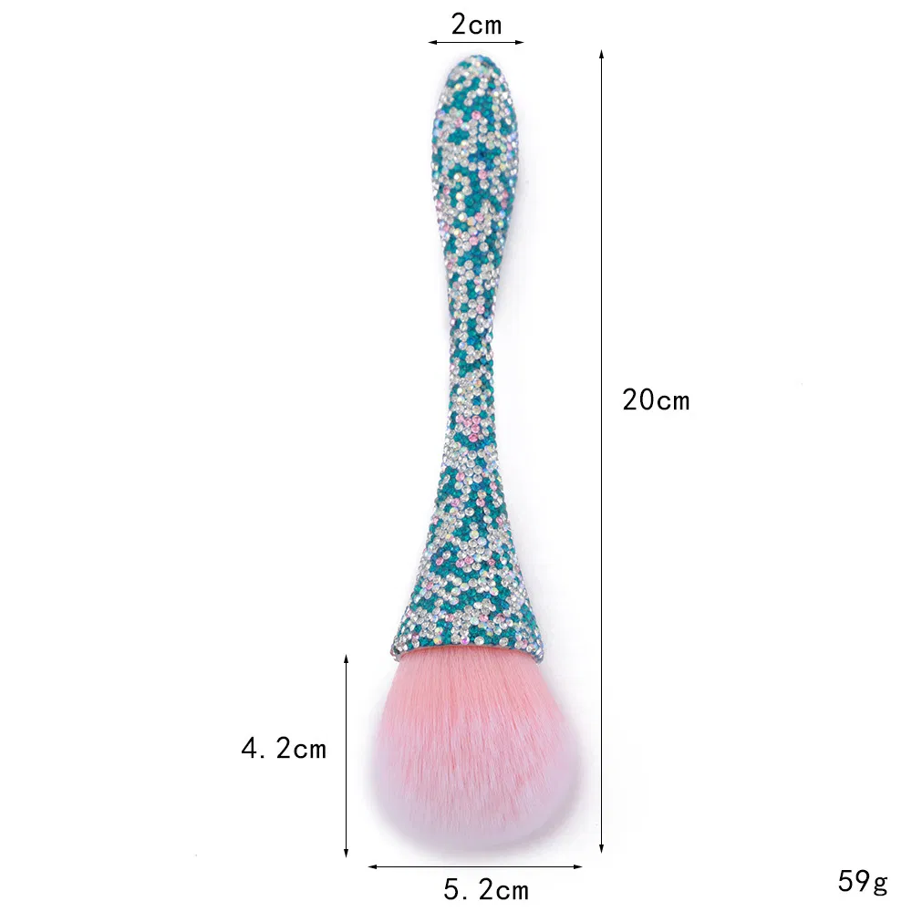 Pó de Unha de Blush Kabuki Único Pincéis de Maquiagem para o Rosto Pó de Beleza Brilhante Pincel Cosmético de Cristal Facial